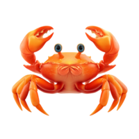 Cartoon Orange Crab with Big Eyes on Transparent Background friendly png