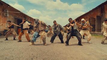 Dynamic Outdoor Dance Performance in Eclectic Costumes video