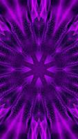 Purple and black abstract design with star in the center. Kaleidoscope VJ loop Vertical 03 video