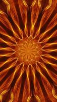 Yellow and red star with black background and red background. Kaleidoscope VJ loop Vertical video