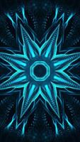 Blue and black abstract design with star in the center. Kaleidoscope VJ loop Vertical 03 video