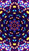 Very colorful and bright pattern with many lights on it. Kaleidoscope VJ loop Vertical video