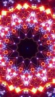 Colorful animation pattern with black background. Kaleidoscope VJ loop Vertical 23 video