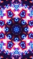 Animation of red and yellow lights in square. Kaleidoscope VJ loop Vertical video