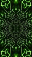 Green and black abstract background with circular design. Kaleidoscope VJ loop Vertical 21 video