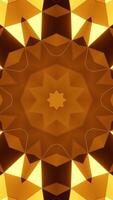 Elegantly dazzling golden geometry. Kaleidoscope VJ loop Vertical video