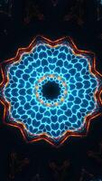 Circular object with many lights. Kaleidoscope VJ loop Vertical video