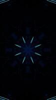 Blue abstract background with star pattern in the middle. Kaleidoscope VJ loop Vertical video