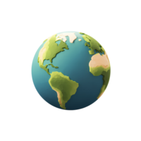 Low Poly Earth Globe Illustration on Transparent Background stylized low png