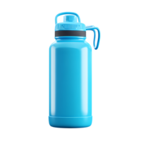 Blue Water Bottle Illustration with Handle on Transparent Background rendering png