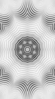 vit och svart abstrakt bakgrund med cirkulär design. kalejdoskop vj slinga vertikal video