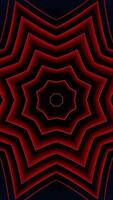 röd och svart bakgrund med stjärna mönster i de Centrum. kalejdoskop vj slinga vertikal video