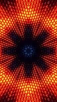 Red and black pattern with circular design in the center. Kaleidoscope VJ loop Vertical video