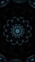 Black and blue circular design with black background. Kaleidoscope VJ loop Vertical video