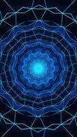 azul resumen antecedentes con circular diseño en el centro. caleidoscopio vj lazo vertical video