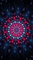 rojo y negro resumen diseño con circular diseño. caleidoscopio vj lazo vertical video