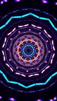 Colorful animation pattern with black background. Kaleidoscope VJ loop Vertical 19 video