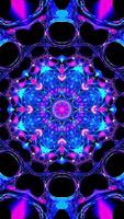 Colorful animation design with black background. Kaleidoscope VJ loop Vertical video