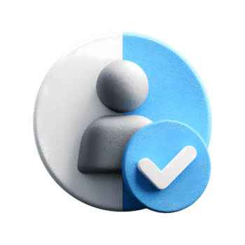 verificata utente icona con dai un'occhiata marchio su trasparente sfondo rendere png