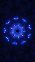 azul resumen animación de circular estructura. caleidoscopio vj lazo vertical video