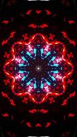 Red and blue abstract pattern with lights. Kaleidoscope VJ loop Vertical 02 video