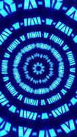 Blue light pattern with circular shape. Kaleidoscope VJ loop Vertical video