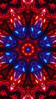 Red and blue abstract pattern with lights. Kaleidoscope VJ loop Vertical 08 video