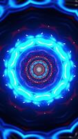 rojo y azul circular animación con negro antecedentes. caleidoscopio vj lazo vertical video