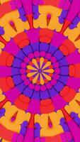 Colorful abstract pattern with many circles. Kaleidoscope VJ loop Vertical video