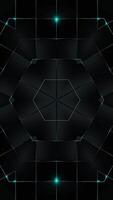 Black and Green Kaleidoscope Wall with Checkered Pattern. Looped Animation Vertical video