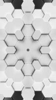 Monochrome Hexagon Kaleidoscope Wall. Looped Animation Vertical video