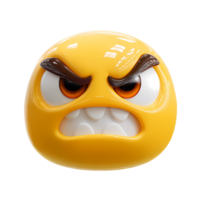 Angry Emoji with Gritted Teeth on Transparent Background png