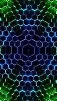 Hexagonal Pattern with Kaleidoscope Colors. Looped Animation Vertical video