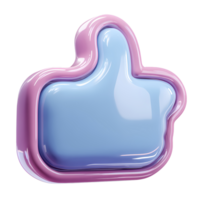 Glossy Thumbs Up Icon in Pastel Colors on transparent background png