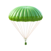 Green Parachute with Suspension Lines on Transparent Background png
