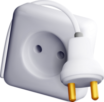 Realistic 3D Electric Plug and Socket Design png