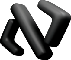 Dynamic Abstract 3D Form in Black Texture png