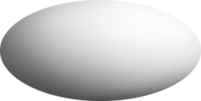 Smooth 3D Oval Shape with Metallic Finish png