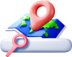 3D Map with Location Pins and Search Tool png