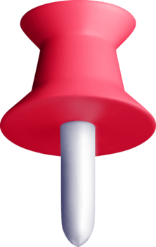 3d röd skjuta på stift objekt med skugga effekt png