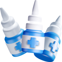 3D Medicine Bottles with Health Cross Symbols png
