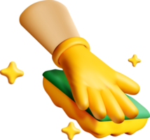 3D Cleaning Glove with Sparkles Effects png