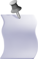 3D Realistic Note with Pushpin Design png