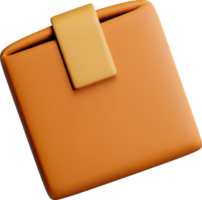 3D Render of a Stylish Orange Organizer png