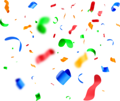 Colorful 3D Confetti Falling Across Background png