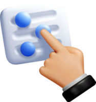 3D Hand Interacting with Control Panel Interface png