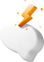 3D Lightning Bolt Striking a White Surface png