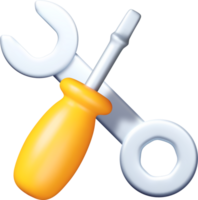3D Tools Wrench and Screwdriver Design png
