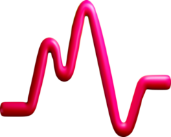3D Pink Waveform Illustration in Bright Colors png