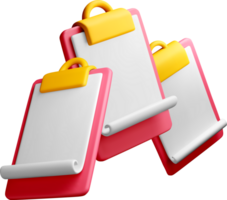 Colorful 3D Clipboards with Rolled Paper png
